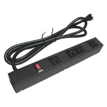Dynamicfunction 12 in. 4 Outlet Metal Power Strip DY719960